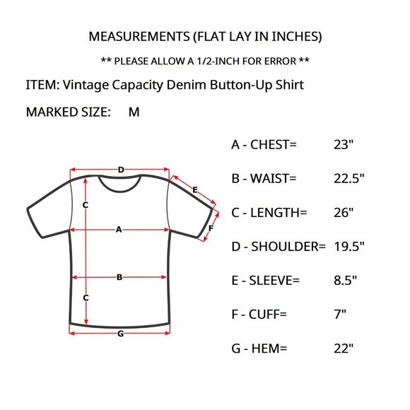 Vintage Capacity Women's M/L 90's Cotton Denim Button-Up Embroidered Shirt - Picture 12 of 12